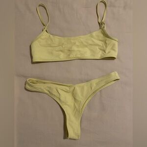 Frankie's Bikinis Yellow Minimalist Bikini Set